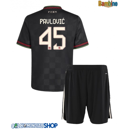 Maglie da calcio Bayern Munich Aleksandar Pavlovic #45 Terza Maglia Bambino 2025-26 Manica Corta + Pantaloni corti)